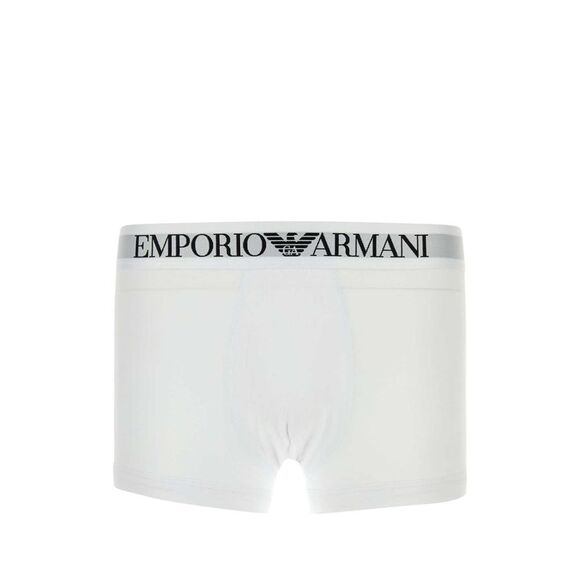 Emporio Armani Men White Stretch Cotton Boxer